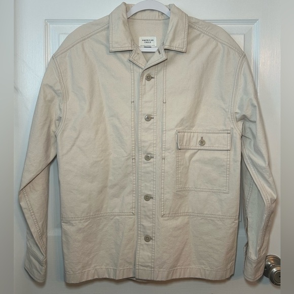 American Eagle Men’s Utility Shirt Jacket- Chalk/ Size Medium - Picture 1 of 4